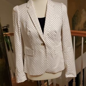 J. Crew off-white blazer with navy triangles